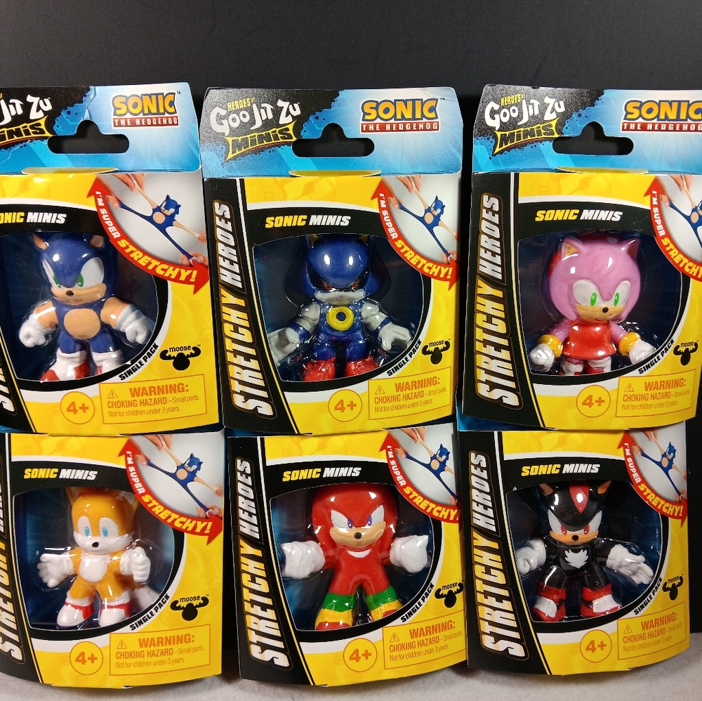 Heroes Of Goo Jit Zu Minis Set of 6 Blue Figure Sonic The Hedgehog Single Packs